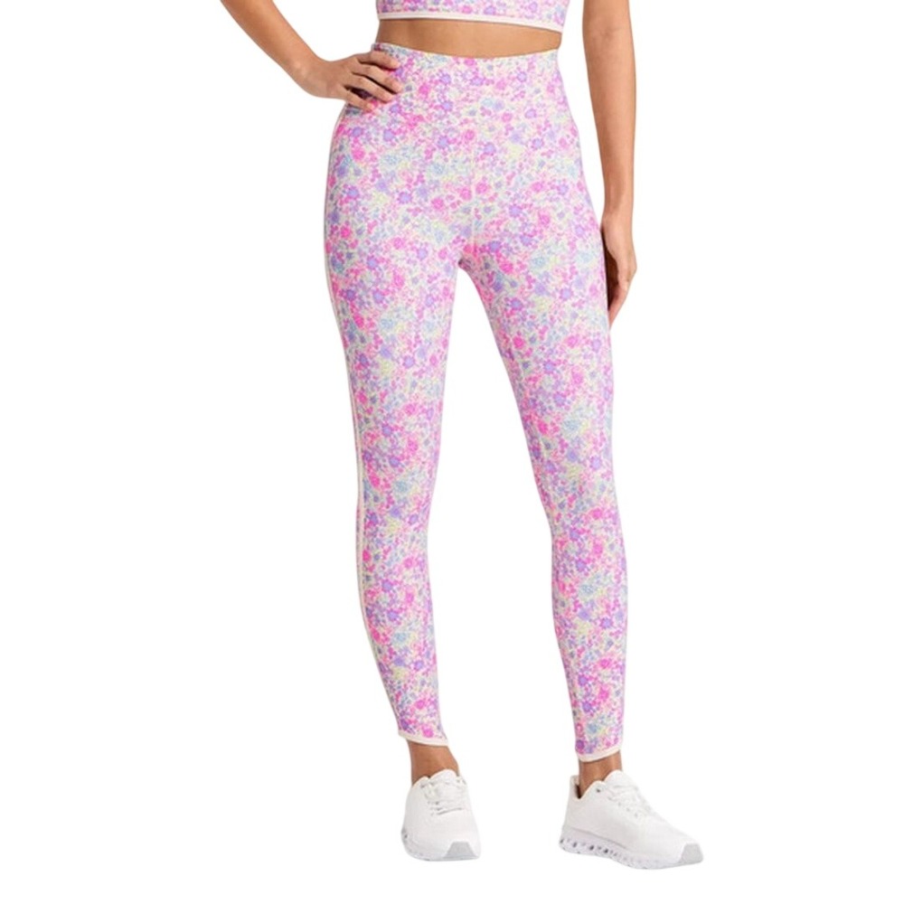 JoyLab Women's Pink Floral High Rise Piped Moisture Wicking Leggings Size XXS
